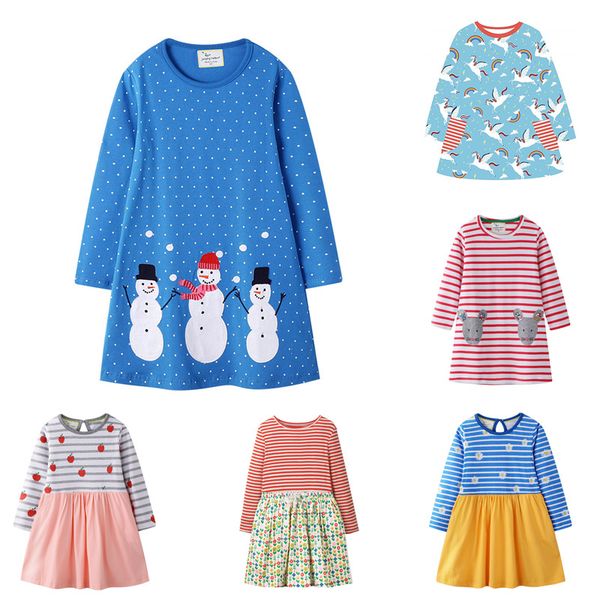 

girls cartoon a-line dress 40 design 100% cotton autumn long sleeve striped dress kids designer clothes girls princess dress 2-7t 06, Red;yellow