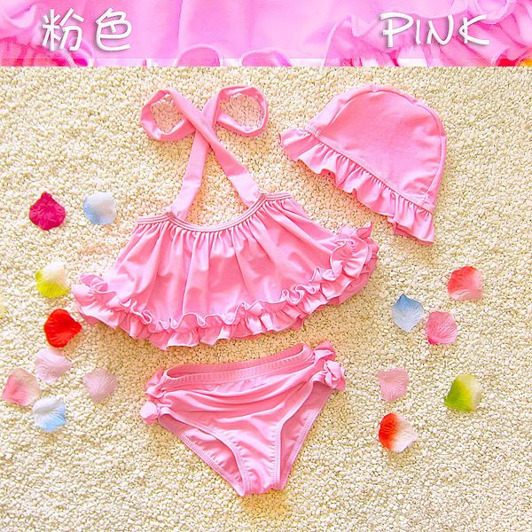 

girl bikini 2018 two pieces baby girls bathing suits girl swimsuit children bikini sets kids cartoon swimwear costumes beachwear, White