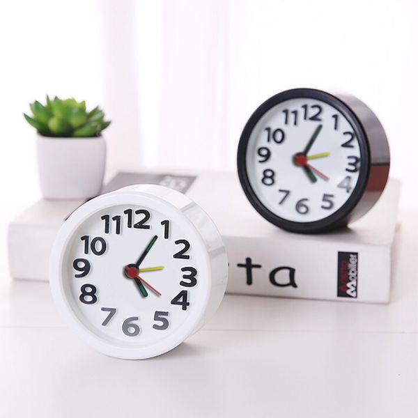 

circular small bed compact travel quartz beep alarm clock cute portable