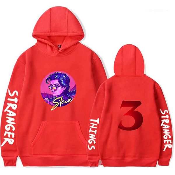 

long sleeve homme clothing fashion style casual apparel stranger things mens autumn designer hoodies 3d print solid color crew neck, Black