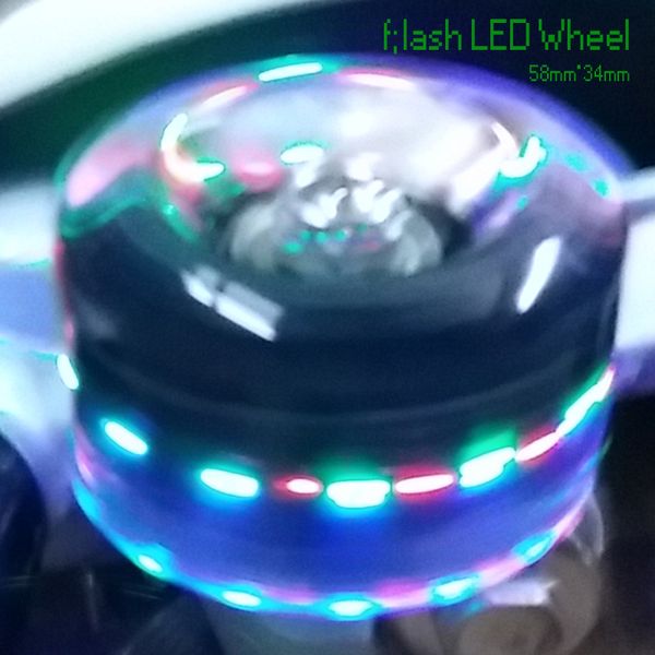 

roller skate high-rebound urethane wheels flash led wheels black (set of 8