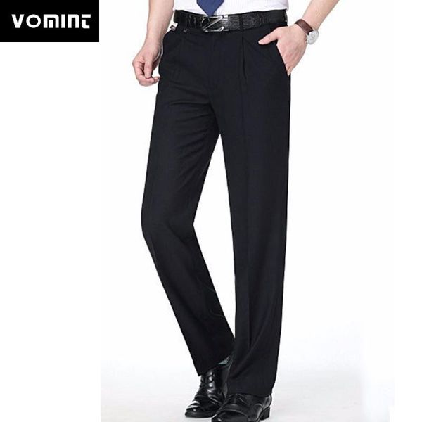 

vomint new design summer mens straight costume homme pants formal suit pants loose middle age male trousers business men, White;black