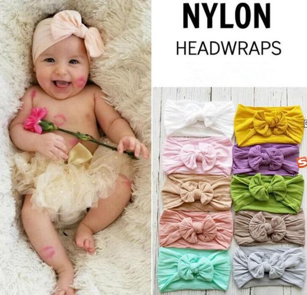 

selling newborn kids handmade nylon headbands knotted hair bow headband children girls headwear hair accessories 30pcs/lot, Silver