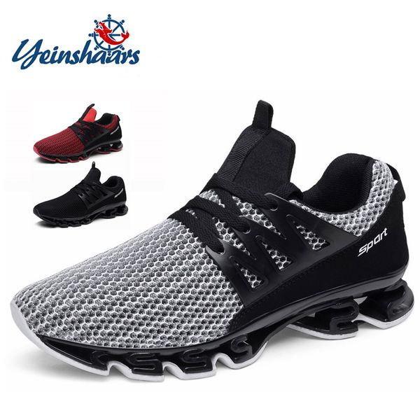 

yeinshaars summer men sneakers fashion spring outdoor shoes men casual men's shoes comfortable mesh for size 36-48, Black