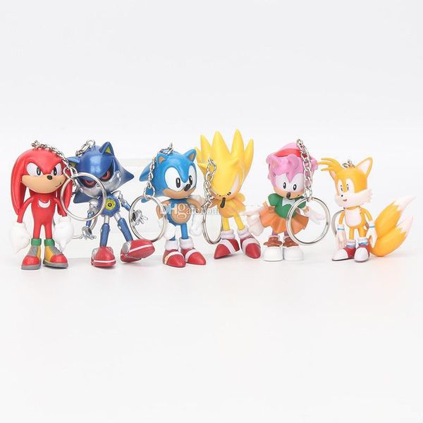 

6 см sonic the hedgehog фигурки игрушки из пвх игрушки sonic символов фигуры игрушки brinquedos кукла 6 шт. / компл. брелок подвеска подарок