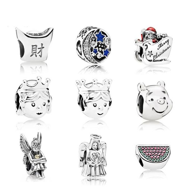 

new 100% 925 sterling silver pandora beads fish charms with enamel cz fit women original bracelet diy bracelet factory wholesale, Black