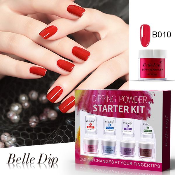 

belle dip dipping nail no lamp set 10g 15ml french white easy soak off stronger glitter dip set nail art salon, Silver;gold