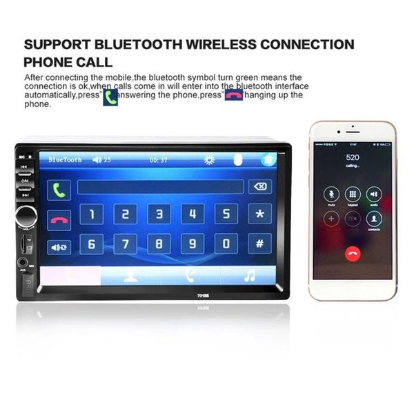 

car video player 7 inch audio stereo mp5 player bluetooth audio car radio fm bluetooth usb support for sd/mmc 7018b