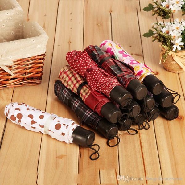 

printed plaid umbrella couple three-folding umbrella mix colors folding short handle umbrella solid color umbrellas bc bh0804