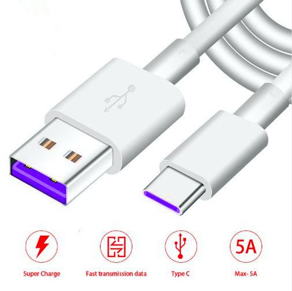 USB 5A Type C Cable P20 Pro Lite Mate20 10 Pro P10 Plus Lite V10 USB 3.1 Type-C SuperCome Cavo Super Charger per Huawei S9 S8