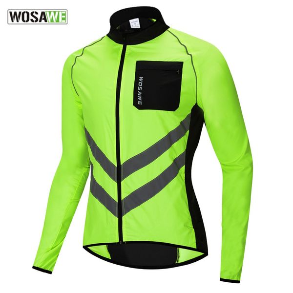 

wosawe men's windbreaker reflective jacket windproof cycling jacket women rainproof mtb road bicycle high visibility rain, Black;red