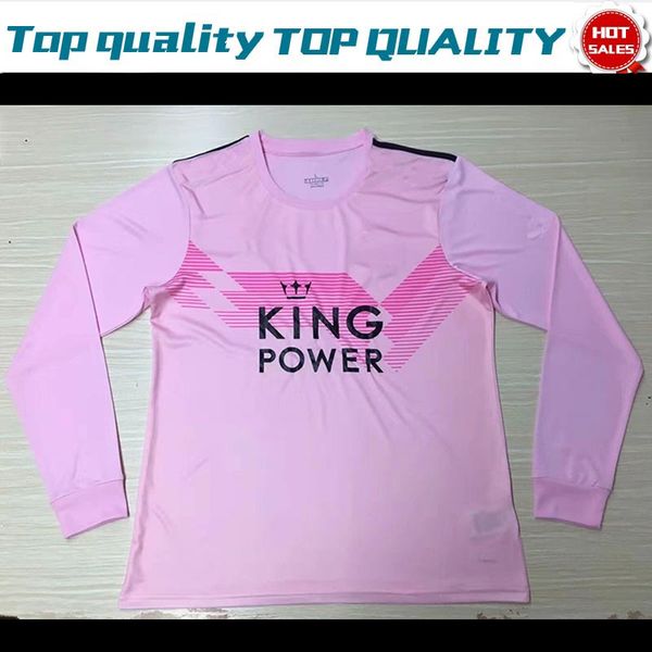 

2020 long sleeves city away pink soccer jerseys 19/20 men full sleeve soccer shirts #9 vardy #10 maddison football uniforms on sale, Black;yellow