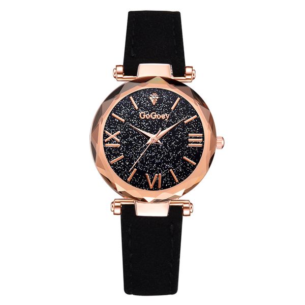 

luxury watch women 2019 starry sky female leather quartz wrist watch elegant women watches bracelet clock montre femme, Slivery;brown