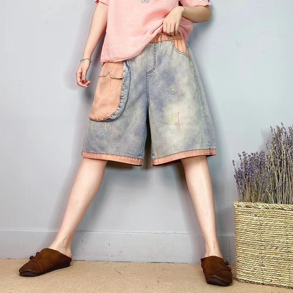 

peach stick thin cloth color matching big yards personality loose woman pants bk4798, Blue