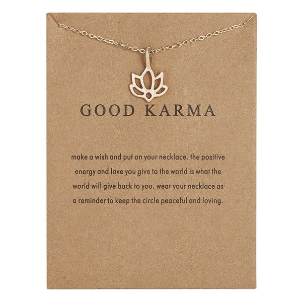 

rinhoo gold lotus alloy pendant necklace with card jewelry charm lotus necklace for women girls gift 2019 fashion, Silver