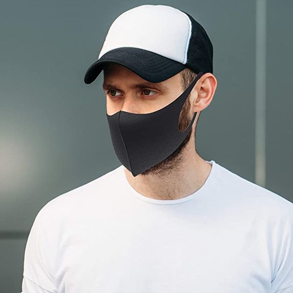 

adjustable face mask black cotton mouth mask muffle mask for cycling camping travel washable reusable cloth masks anti dust