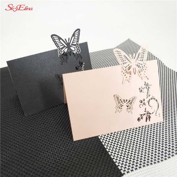 

new 50pcs laser cut wedding table place card name card wedding party table decoration love butterfly design 5zsh075