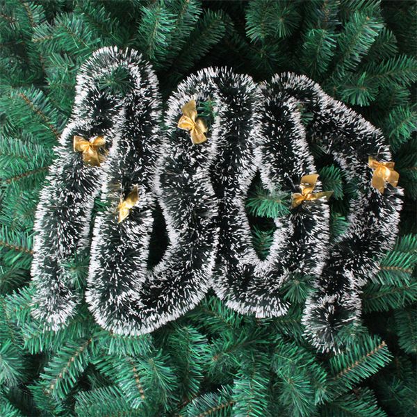 

pop 2m christmas decoration bar ribbon garland christmas tree ornaments white dark green cane tinsel party supplies dhl fj411