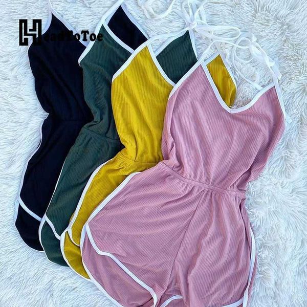 

spaghatti brap летние rompers женщины playsuits loungewear повседневная работа на один кусок, Black;white