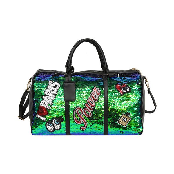 

2020 new sequin casual sports travel bag organizer casual vacation duffel shouder daypack durable garment luggage tote bag