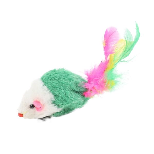 

10pcs/lot soft fleece false mouse cat toys colorful feather funny playing toys for cats kitten pet product interactive other cat supplies