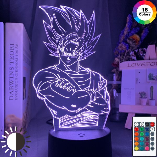 

dragon ball lamp goku figure child bedroom decor nightlight cool kids birthday gift anime gadget led night light 3d illusion