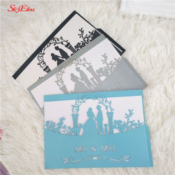 

10pcs white elegant laser cut wedding invitation cards greeting card customize business cards decor party supplies 12x18cm 5z