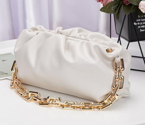 

b classic women handbags cloud shape evening bags with thick chain clutch women pouch genuine leather clip handbag crossbody totes