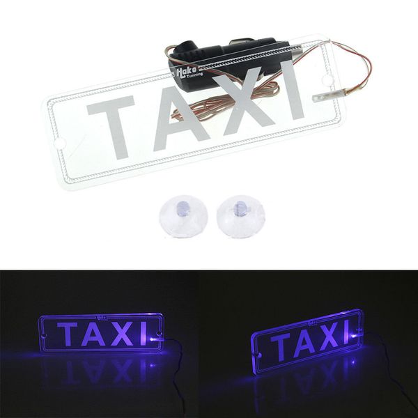

blue taxi light modified car led light no conversion needed & cigarette lighter