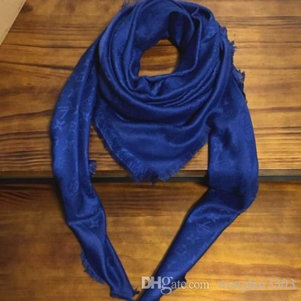 

brand new style autumn and winter women's fashion stripes letters square scarves pashmina cotton material big size: 140cm - 140cm, Blue;gray