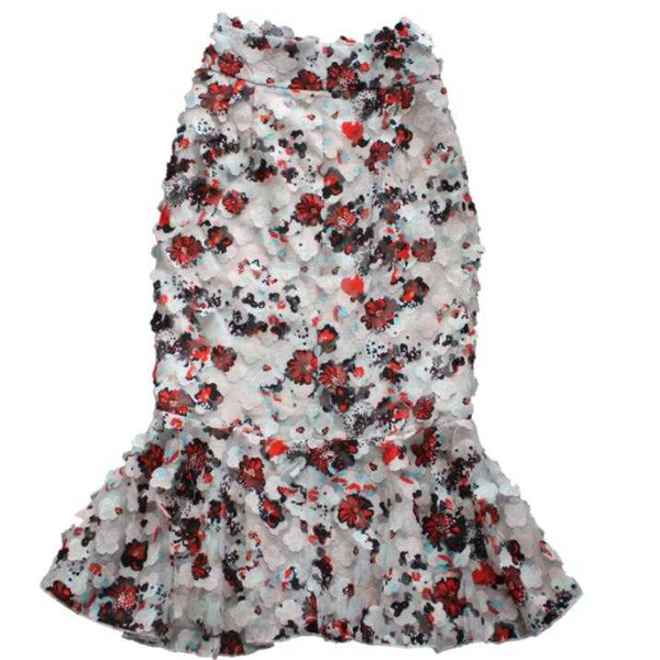 

2020 summer vintage floral printed mermaid skirt women high waist package hip flowers trumpet skirt, Black