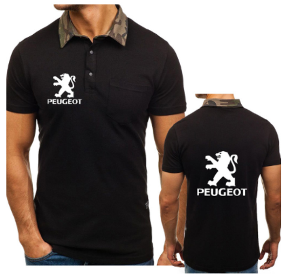 

summer men's t-shirt for peugeo t car logo printed fashion casual men's short sleeve cotton pol o shirt sleeve 0