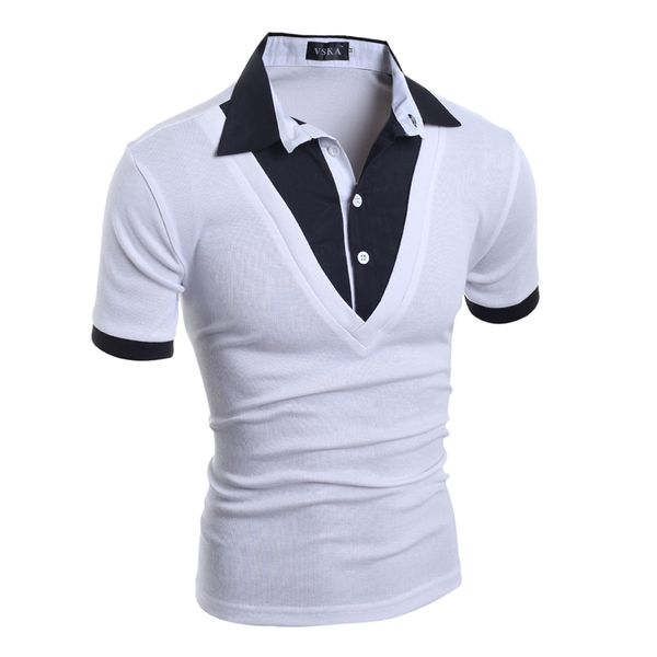 

Mens Polo Shirt Brands 2018 Male Short Sleeve Fashion Casual Slim Fake Two Button Polos Men Jerseys 2xl Poru Luxury Polo