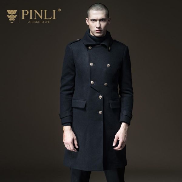 

2019 100% wool palto masculino pinli product made new men's cultivate morality in the warm autumn long wool coat b173502113, Black