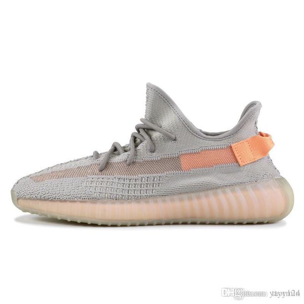 

kanye west men desinger shoes 2019 women trainers sesame blue tint semi frozen yellow cream zebra bred sports sneakers 36-47, Black