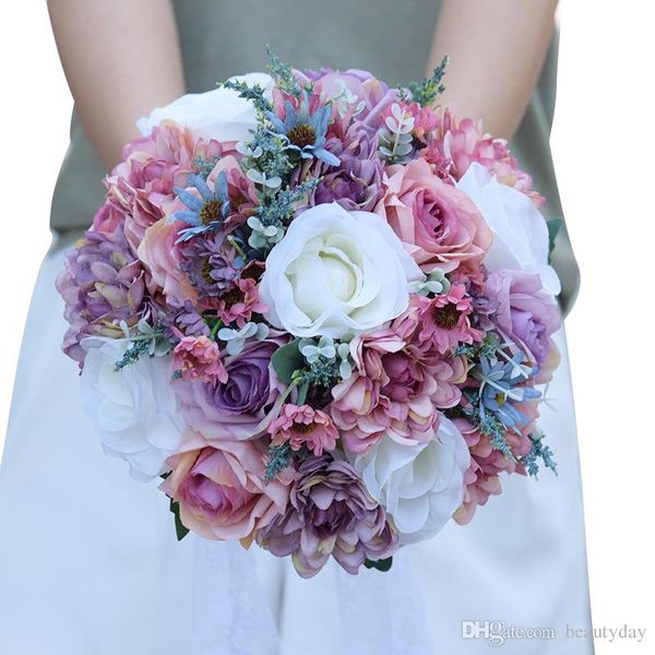 Artificial Wedding Bridal Bouquets Handmade Popular Pinterest Silk