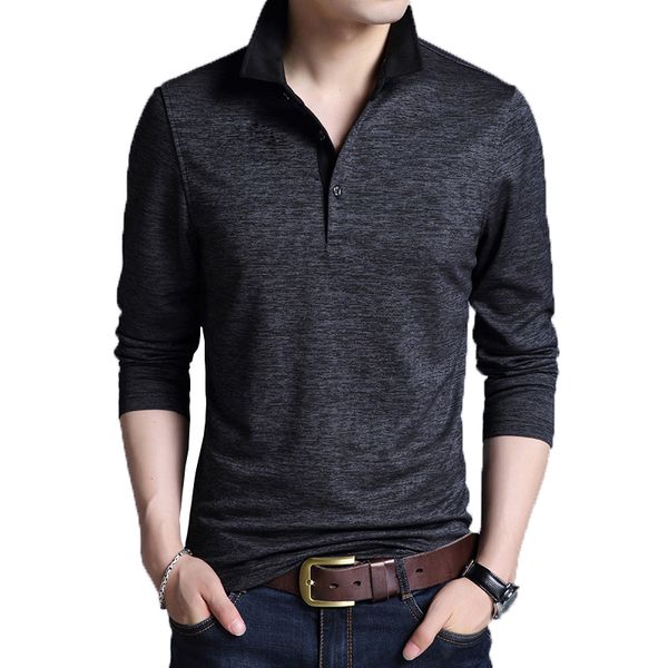 

2019 men t-shirts long sleeve turn-down collar tshirt mens hiphop streetwear tshirts male fashion smart casual tee 3xl, White;black