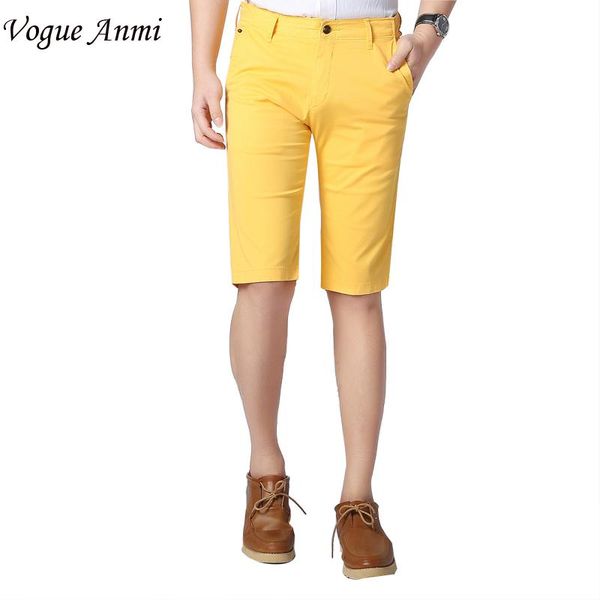 

wholesale-men shorts straight knee length zipper shorts plus size 2016 brand fashion casual bermuda masculina red blue yellow orange, White;black