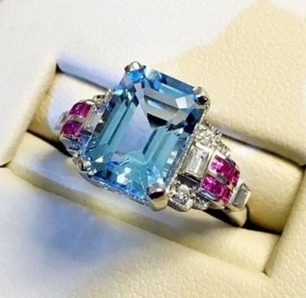 

z sapphire ring with red corundum jewelry, Golden;silver