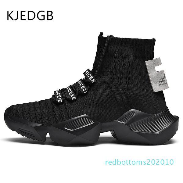 

kjedgb 2019 ins socks mens sneakers lace-up men shoes breathable mens outdoor casual solid black/white shoes designer r10