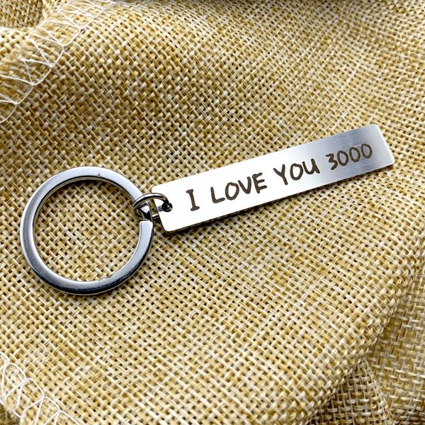 

oeinin personalized key chain i love you 3000 keychain boy/girl silver color keyring stainless steel pendant zinc alloy llavero