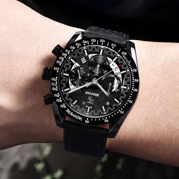 

benyar casual fashion chronograph stainless steel watches set men business quartz male wristwatch relogio masculino237n, Slivery;brown
