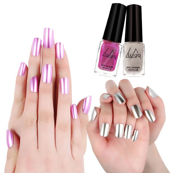 

2017 new 6ml mirror effect metal nail polish varnish base coat metallic nails art tips diy manicure design