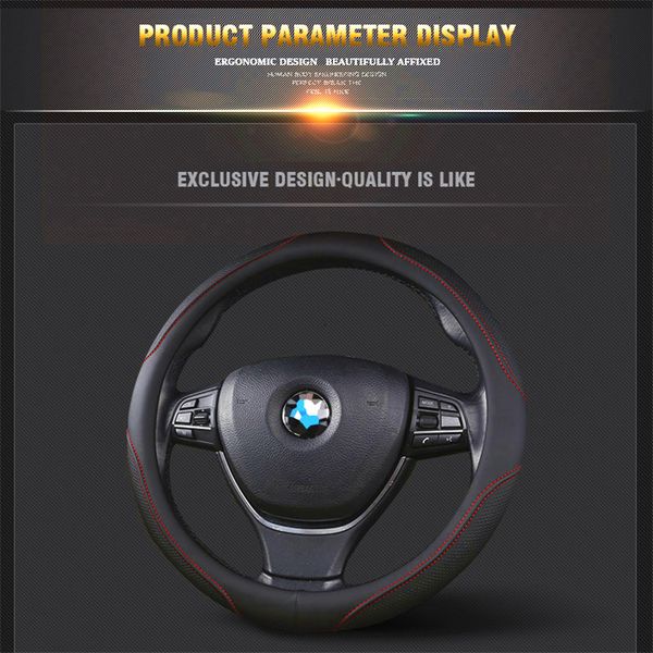 

genuine leather steering wheel cover 38cm audi a4 b7 a6 c7 a6 c6 steering covers cubre volante coche capa volantes de carro direksiyon seti