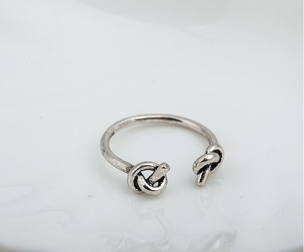 

vintage retro silver knot open rings for women men punk hip friendship fashion adjustable finger jewelry gift, Slivery;golden