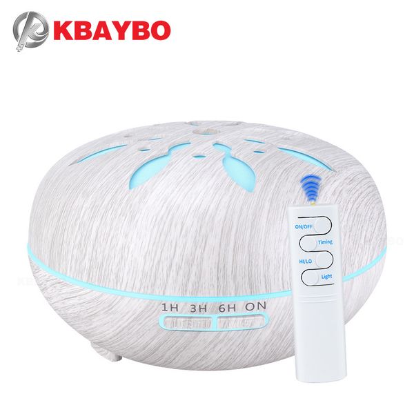 

kbaybo 550ml air humidifier white wood essential oil diffuser remote control aromatherapy mist maker with led light for home