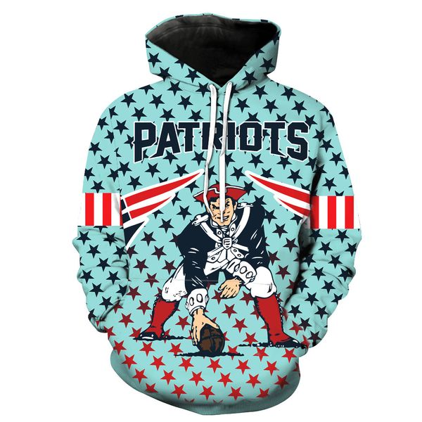 

new england patriot football team print with hat men's fashion with hat men's clothes sweatshirts, Black