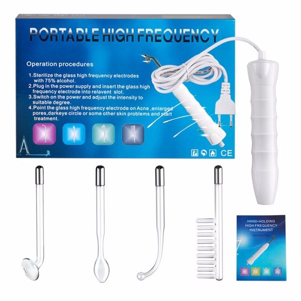 Portable Derma Beauty Violet Ray Wand Acne Treatment beauty equipment Macchina facciale ad alta frequenza per far crescere nuovi capelli