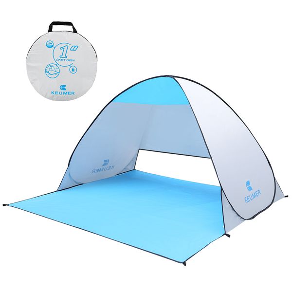 

keumer 1-2 person outdoor beach tent -up open camping fishing tent portable waterproof uv-protective shelter