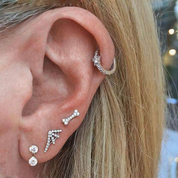 

925 sterling silver geometric micro pave cz spider web charm stud earring animal cz earring fashion women jewelry 2020 new, Golden;silver